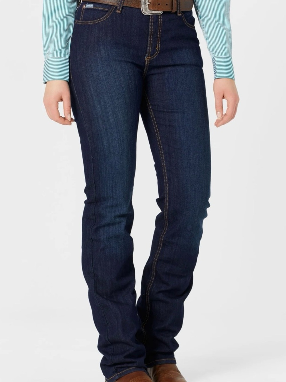 Women’s Dark Indigo Straight-Leg Jeans Jenna cinch cowgirl western bootcut jeans - Picture 1 of 11